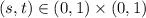 (s,t)\in(0,1)\times(0,1)