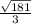 \frac{\sqrt{181}}{3}