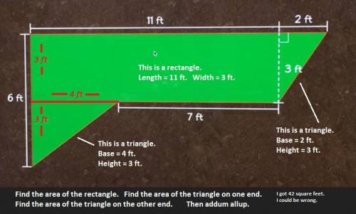 6ft how many square feet of outdoor carpet will we need for this hole?  11 ft 7 ft 2 ft 3 ft