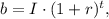 b=I\cdot (1+r)^t,
