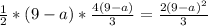 \frac{1}{2}*(9-a)*\frac{4(9-a)}{3}= \frac{ 2(9-a)^{2} }{3}