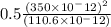 0.5 \frac{(350\times 10^-12)^2}{(110.6\times 10^-12)}