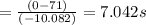 = \frac {(0-71)}{(-10.082)}=7.042 s