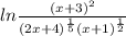 ln\frac{(x+3)^{2}}{(2x+4)^{\frac{1}{5}}(x+1)^{\frac{1}{2}}}