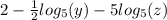 2-\frac{1}{2}log_{5}(y)-5log_{5}(z)