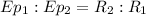 Ep_1 : Ep_2 = R_2 : R_1