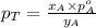 p_T=\frac{x_A\times p^o_A}{y_A}