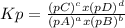 Kp = \frac{(pC)^cx(pD)^d}{(pA)^ax(pB)^b}