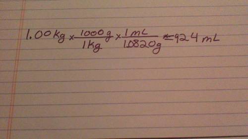 Assuming a 100% yield what volume of acetic anhydride(density1.0820g/cm3) is required to produce 1.0