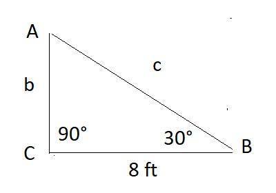 Which equation can be used to solve for b?  triangle a b c is shown. angle a c b is 90 degrees and a
