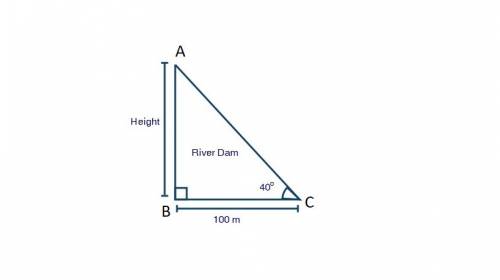 the picture below shows a portion of a river dam:  which of the following can be used to calculate t