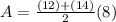 A= \frac{(12)+(14)}{2}(8)