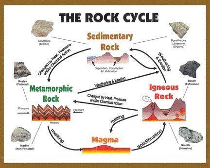 Relate the rock cycle to plate tectonics in a paragraph use a diagram.