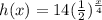 h(x)=14(\frac{1}{2})^{\frac{x}{4}}