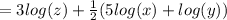 =3log(z)+\frac{1}{2}(5log(x)+log(y))