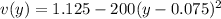 v( y) = 1.125-  200 ( y -0.075 ) ^2