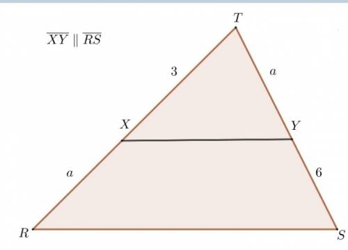 In triangle rst,  if tx = 3, xr = ty, and ys = 6, find xr.