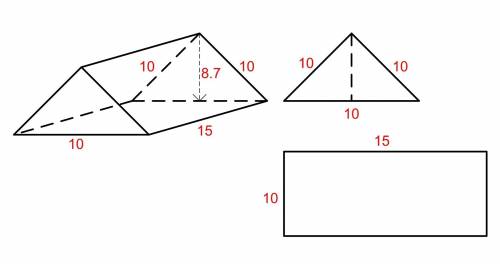 the triangular bases of a triangular prism have three congruent sides, each measuring 10 centimeters