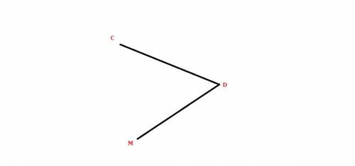 What is the intersection of the given lines?  cd←→ and md←→ point c point m point d dm