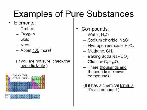 Pure substances found on the periodic table are called what?