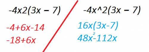 Simplify the expression -4x2(3x − 7)