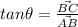 tan\theta = \frac{\vec{BC}}{\vec{AB}}