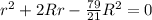 r^2+2Rr-\frac{79}{21} R^2=0