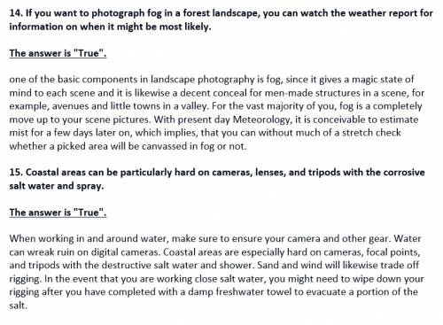 Landscape exam question 1 (worth 2 points) in a landscape photograph, you want to be sure to include