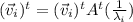 (\vec{v}_i)^t =   (\vec{v} _i)^t A^t (\frac{1}{\lambda_i})