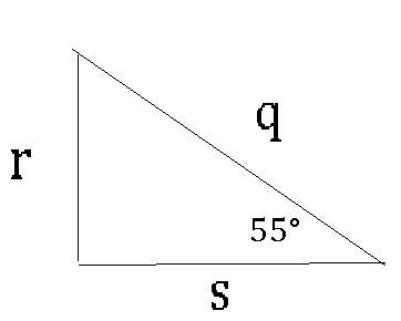 The picture shows a triangular island:  a right triangle is shown with an acute angle equal to 55 de