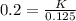 0.2=\frac{K}{0.125}