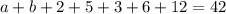 a + b + 2 + 5 + 3 + 6 + 12 = 42