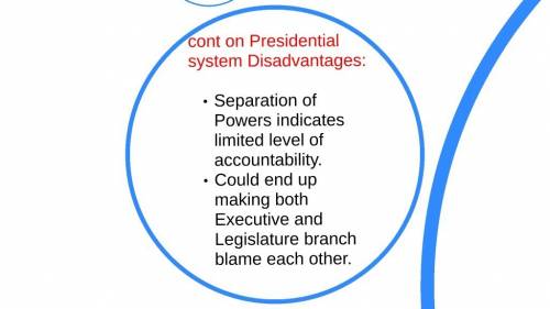 What are potential disadvantages of a presidential system?