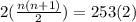 2(\frac{n(n+1)}{2})=253(2)