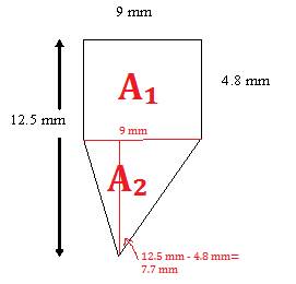 Find the area of the figure to the nearest tenth. a. 77.9 sq mm c. 70 sq mm b. 72.5 sq mm d. 540 sq
