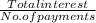 \frac{Total interest}{No. of payments}