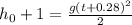 h_0+1=\frac{g(t+0.28)^2}{2}