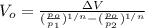 V_o =\frac{\Delta V}{(\frac{p_o}{p_1})^{1/n} -(\frac{p_o}{p_2})^{1/n}}