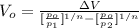 V_o =\frac{\Delta V}{[\frac{p_o}{p_1}]^{1/n} -[\frac{p_o}{p_2}]^{1/n}}