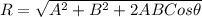 R=\sqrt{A^{2}+B^{2}+2ABCos\theta