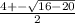 \frac{4 +- \sqrt{16 - 20}}{2}