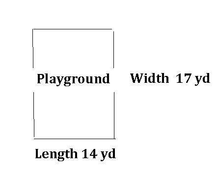 The area if a playground is 238 yd ^2 the width of the playground is 3 yd longer than its length dra