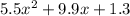 5.5x^2+9.9x+1.3