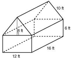 What is the surface area of the figure shown below? a. 42 ft2 b. 408 ft2 c. 944 ft2 d. 816 ft2