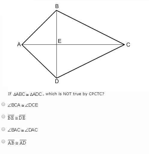 If triangle abc is congruent to triangle adc, which is not true by cpctc?