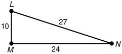 Use pythagorean identities to prove whether δlmn is a right, acute, or obtuse triangle. show all wor