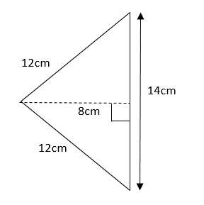 What is the area of triangle abc? a. 48 cm2 b. 64 cm2 c. 56 cm2 d. 112 cm2