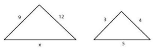 The following triangles are similar. find x. 10 13.5 15 14