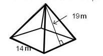 Find the surface area of the square pyramid below.