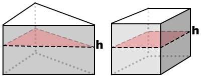 Assume the given triangular prism and rectangular prism have equal cross sections. also assume the l